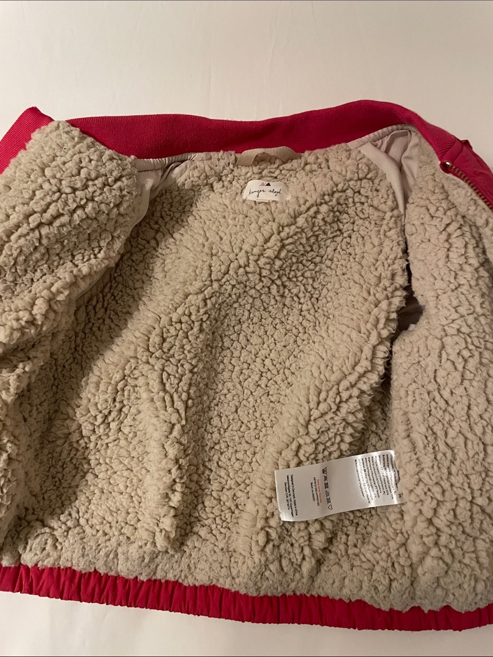 Konges Slojd Girls' Red Quilted Bomber Jacket with Strawberry Patch Size 2 Years - Picture 9 of 9